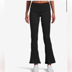 Free People Movement ACED IT Black Bootcut foldover waist Yoga Lounge Pants Sz L